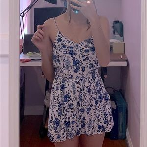 H&M Blue & White Floral Romper